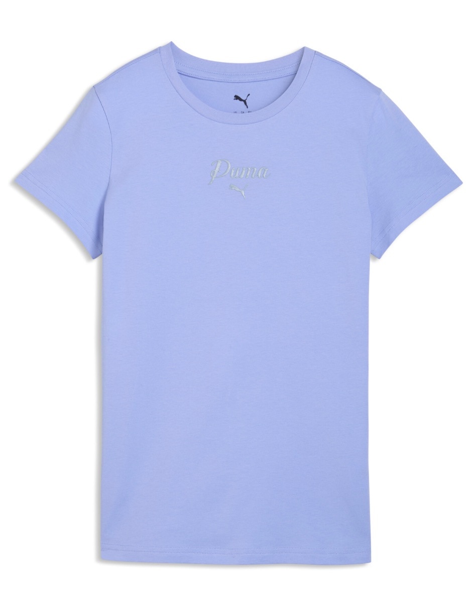 Playera manga corta Ess Script cuello redondo para mujer 5