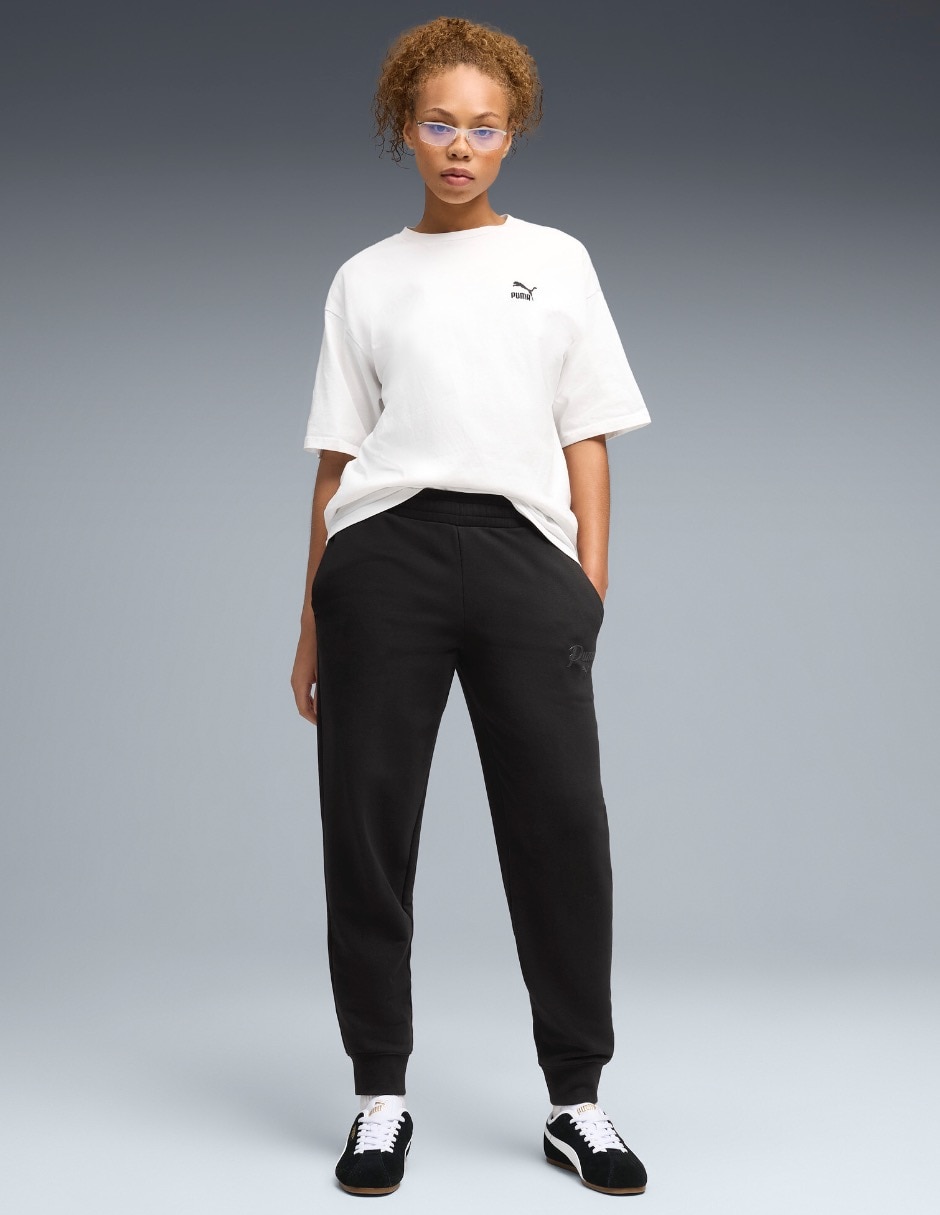 Pants regular con elástico para mujer 4