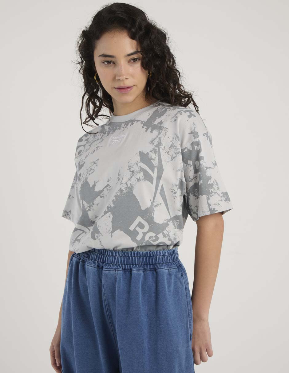 Playera manga al codo cuello redondo para mujer