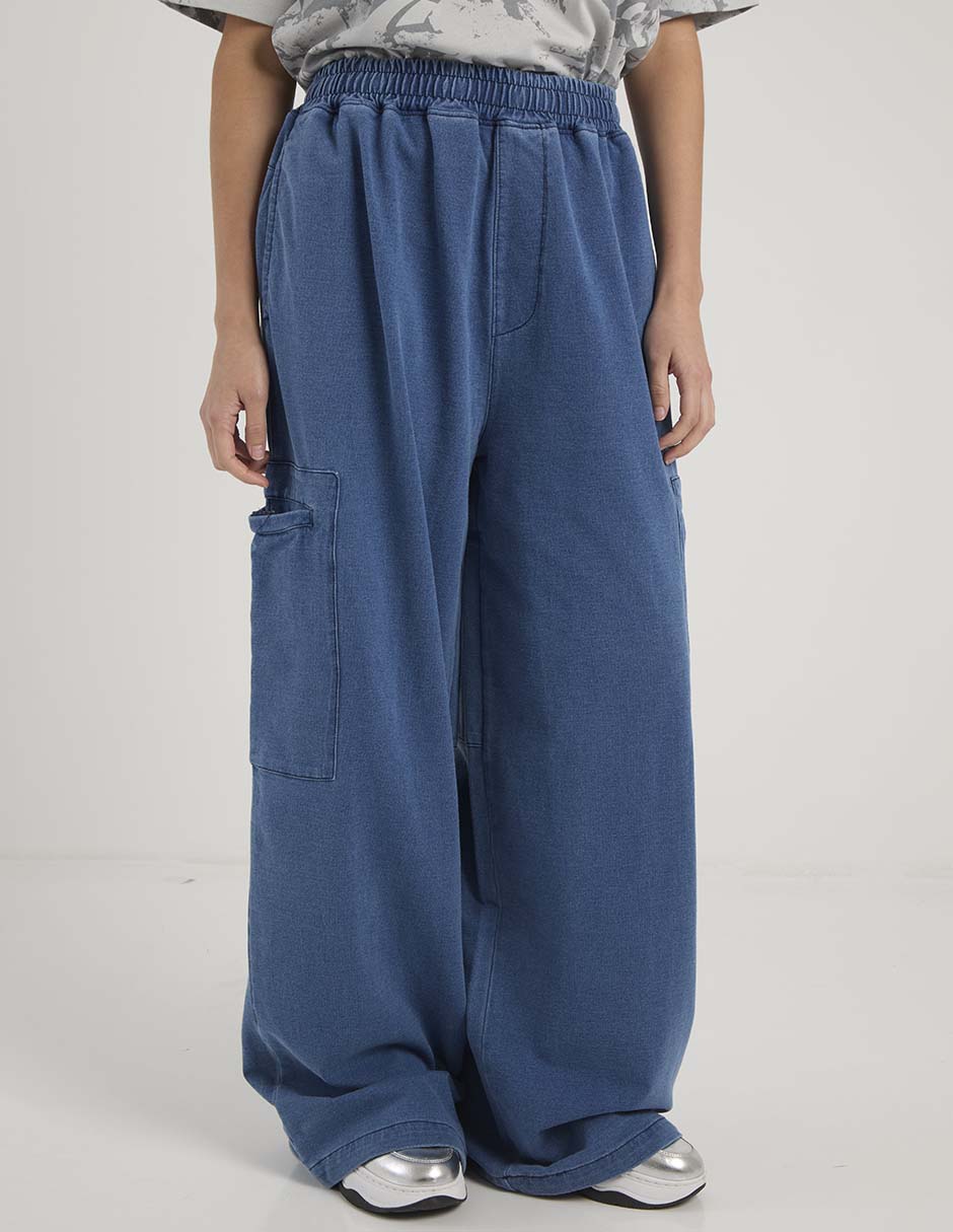 Pants acampanado con elástico para mujer