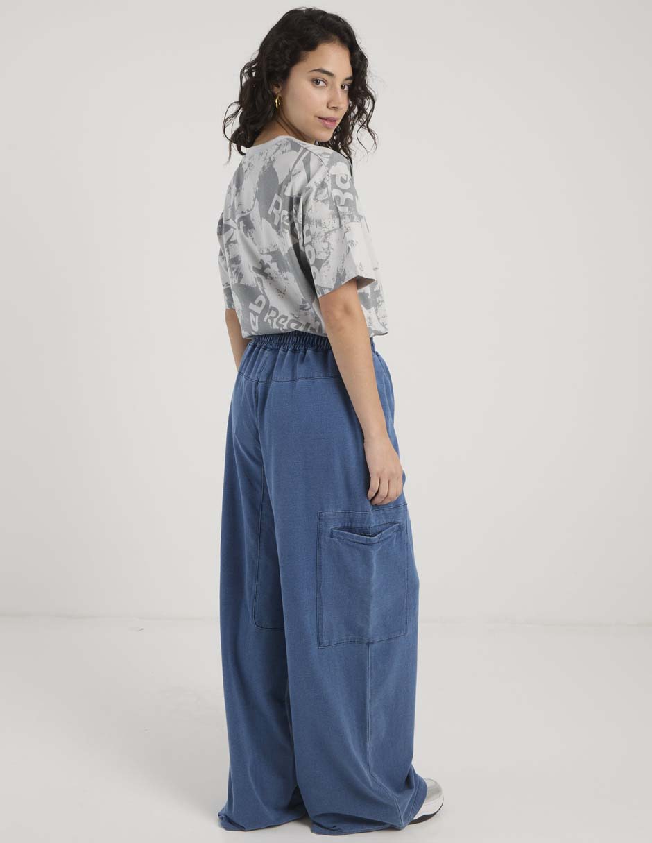 Pants acampanado con elástico para mujer 6