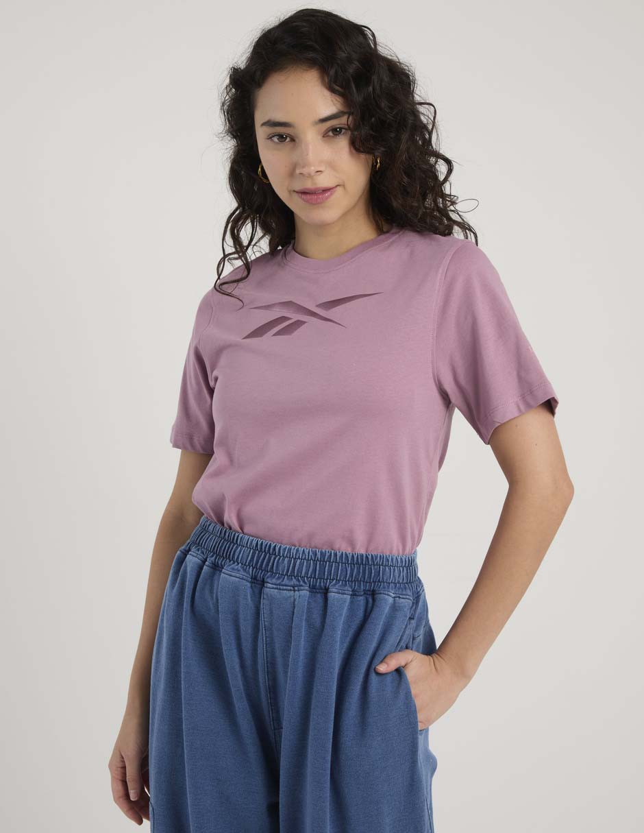 Playera manga corta cuello redondo para mujer