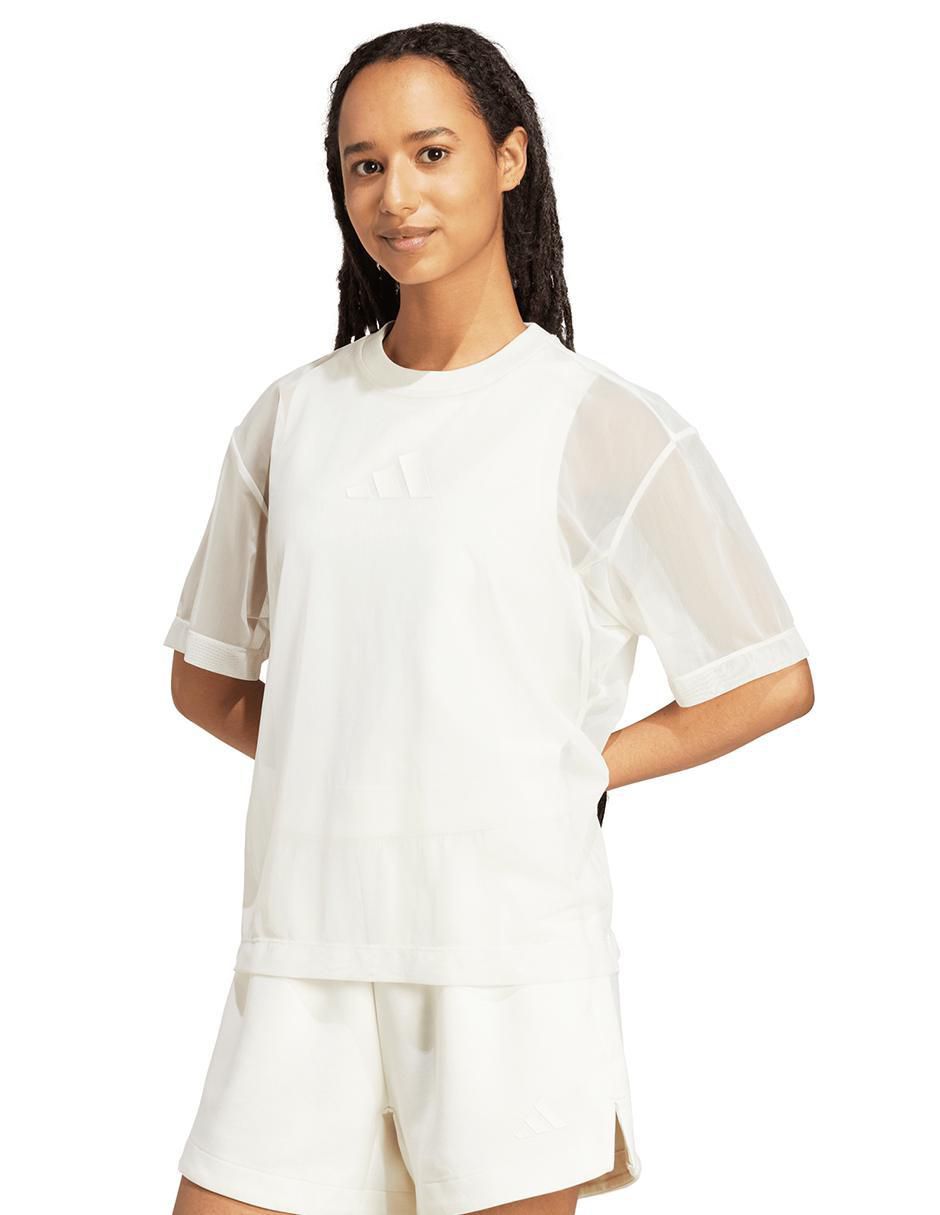 Playera manga corta Soft Lux cuello redondo para mujer