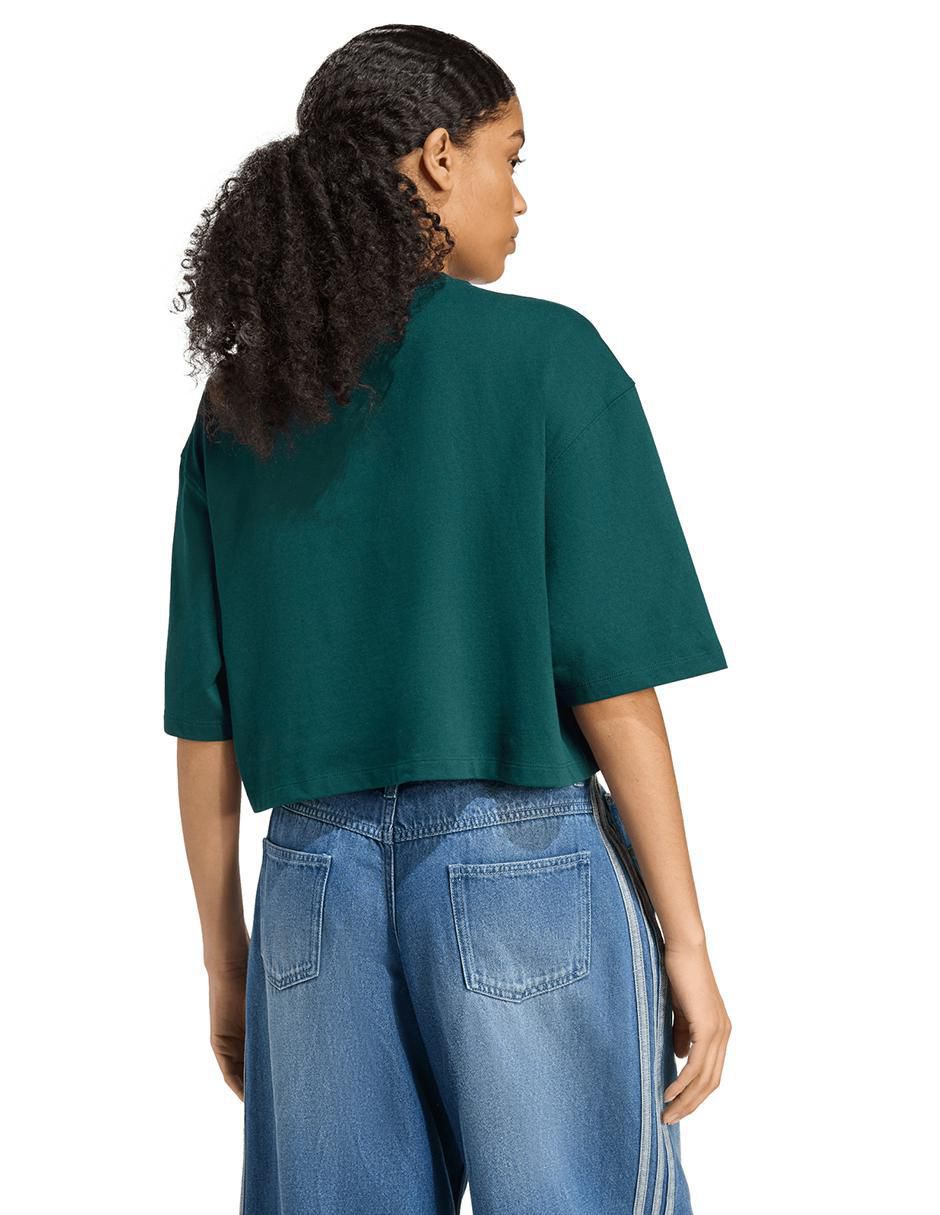 Playera manga corta Trefoil Essentials cuello redondo para mujer 3