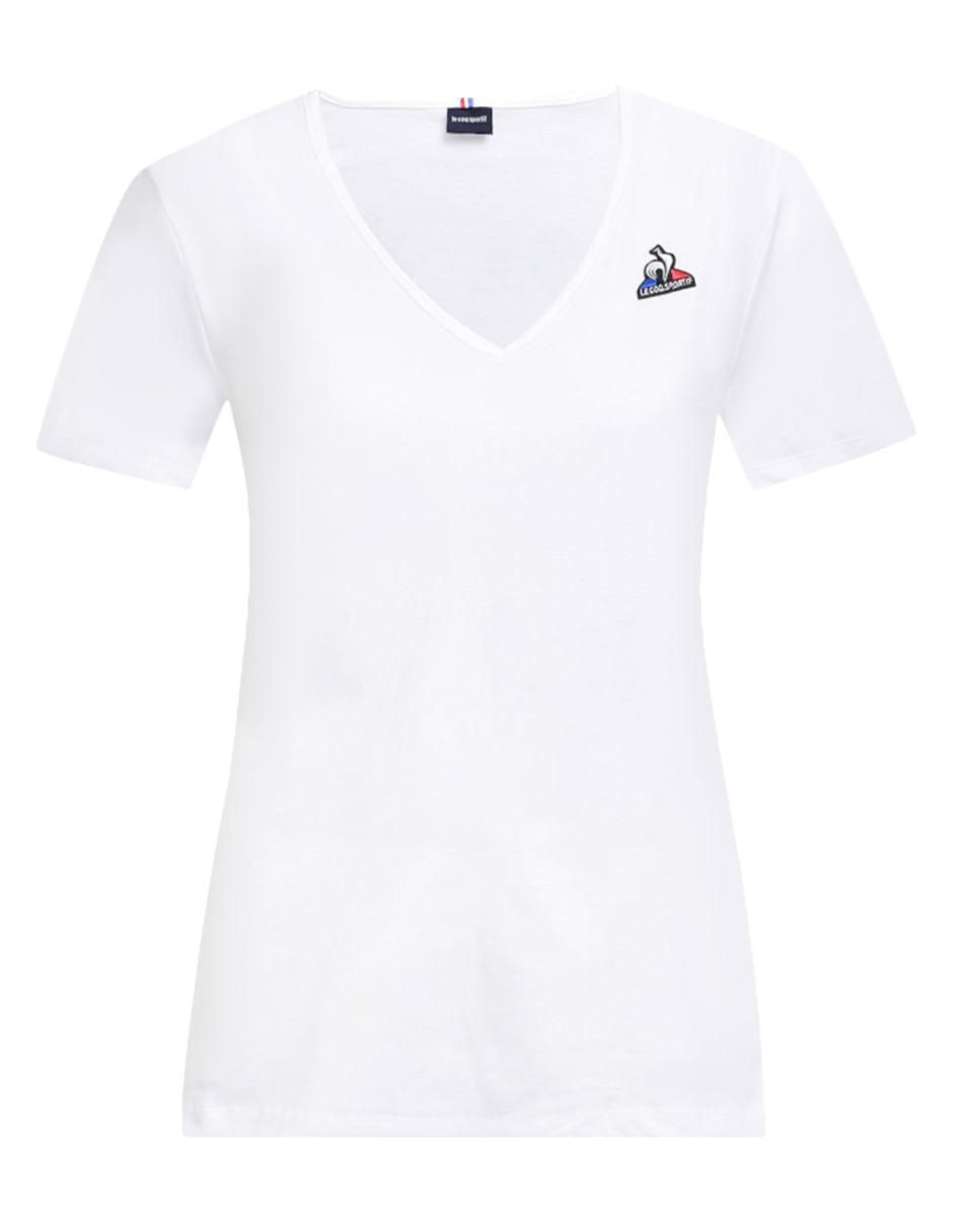 Playera manga corta Essentiels cuello V para mujer 1